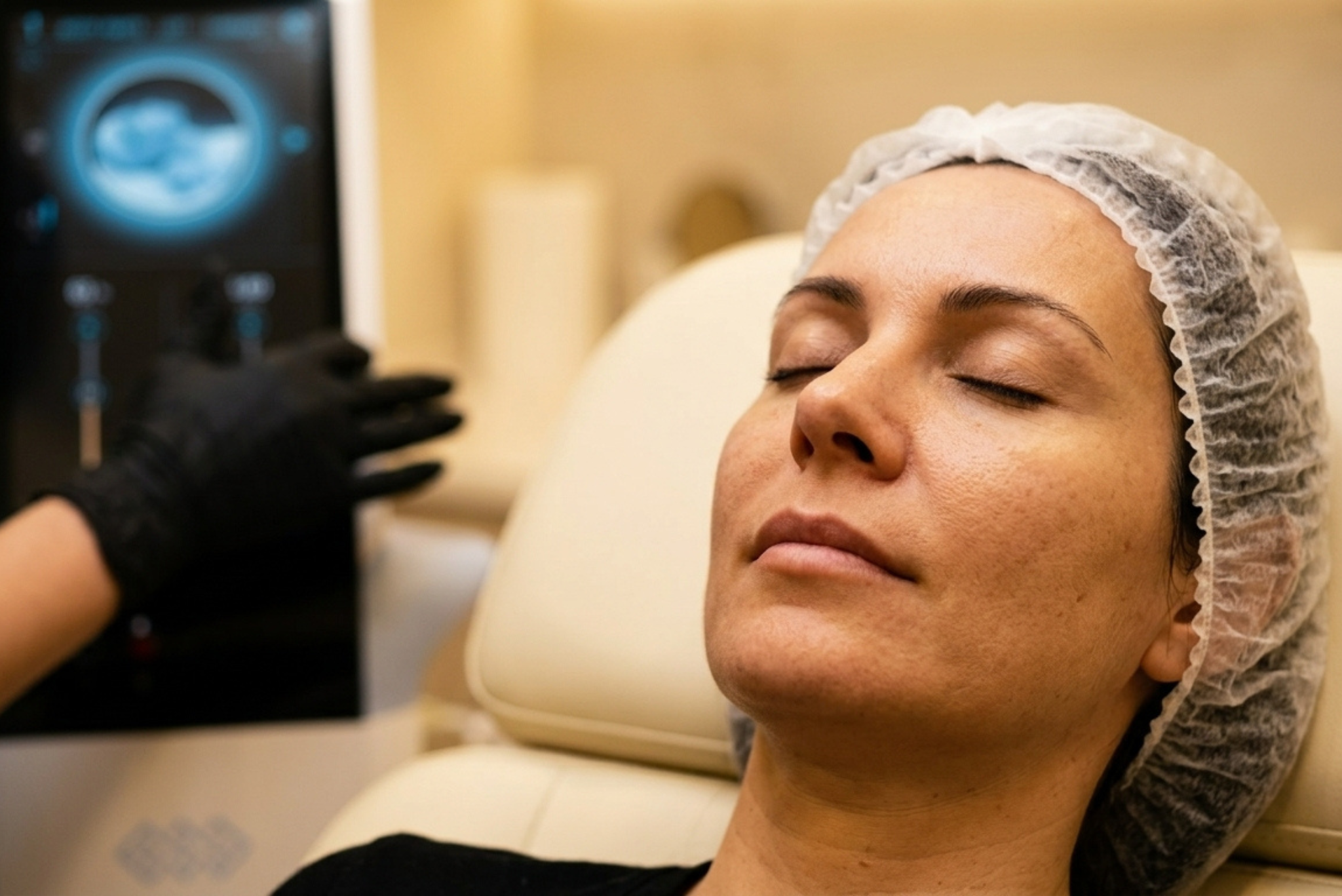 Προετοιμασία θεραπείας EXION RF Microneedling στο πρόσωπο